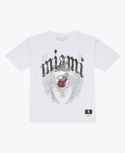 Mitchell & Ness Men's White Miami Heat Old English Classic T-Shirt