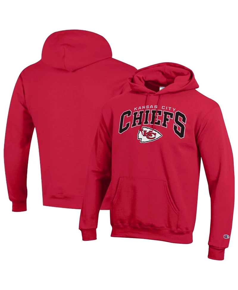 Champion Men's Red Kansas City Chiefs Powerblend Arch over Logo Hoodie