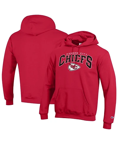 Champion Men's Red Kansas City Chiefs Powerblend Arch over Logo Hoodie