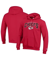 Champion Men's Red Kansas City Chiefs Powerblend Arch over Logo Hoodie