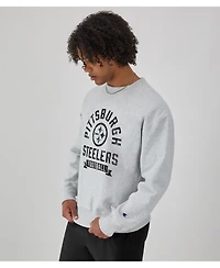 Champion Men's Heather Gray Pittsburgh Steelers Reverse Weave Fleece Pullover Sweatshirt