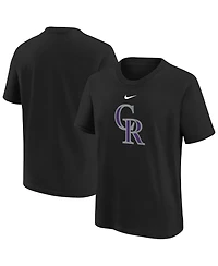 Nike Big Boys and Girls Black Colorado Rockies Large Logo T-Shirt