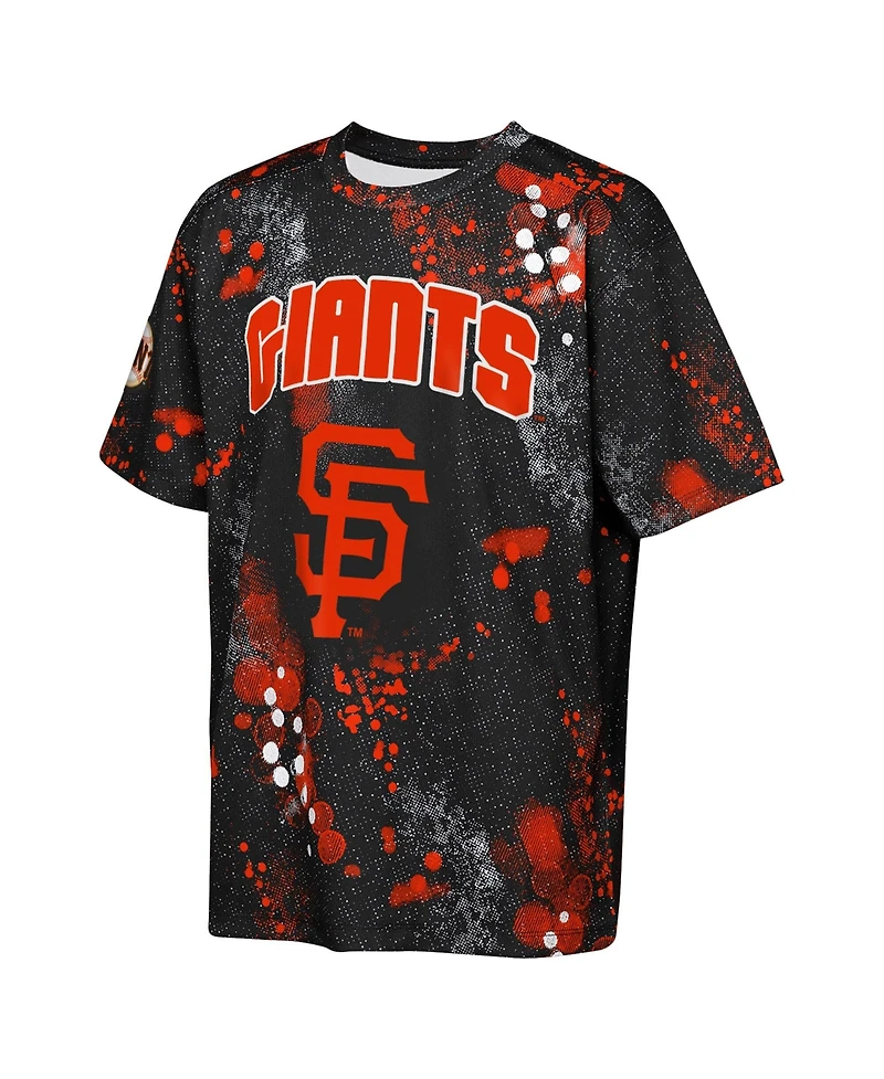 Outerstuff Big Boys and Girls Black San Francisco Giants Y2 Tech Stadium Lights T-Shirt
