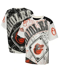 Outerstuff Big Boys and Girls Cream Baltimore Orioles League Top Player Bold All-Over-Print T-Shirt
