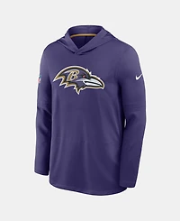 Nike Men's Purple Baltimore Ravens Sideline Dri-fit Long Sleeve Hooded T-Shirt