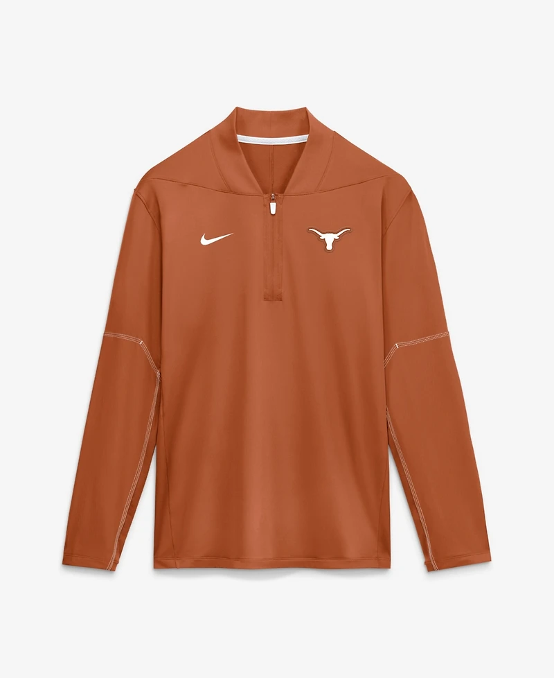 Nike Men's Texas Orange Longhorns Sideline Dri-fit Long Sleeve Half-Zip Pullover Sweatshirt