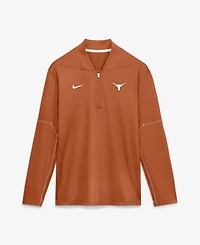Nike Men's Texas Orange Longhorns Sideline Dri-fit Long Sleeve Half-Zip Pullover Sweatshirt