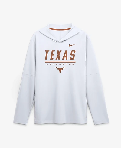 Nike Men's White Texas Longhorns 2026 Sideline Lightweight Long Sleeve Hooded Dri-fit T-Shirt