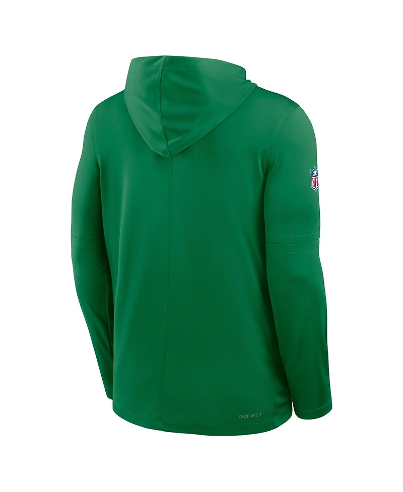 Nike Men's Kelly Green Philadelphia Eagles Big Tall 2026 Sideline Alternate Dri-fit Hooded Long Sleeve T-Shirt