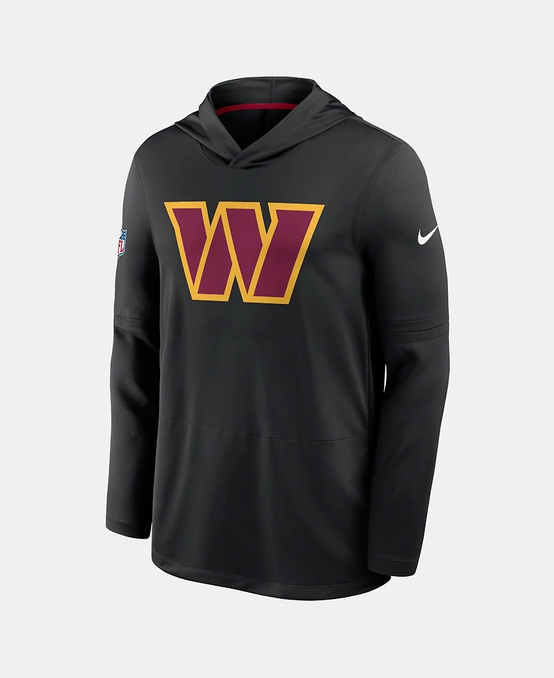 Nike Men's Black Washington Commanders Sideline Dri-fit Long Sleeve Hooded T-Shirt