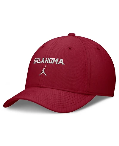 Jordan Men's Crimson Oklahoma Sooners Rise On-Field SwooshFlex Dri-fit Flex Hat