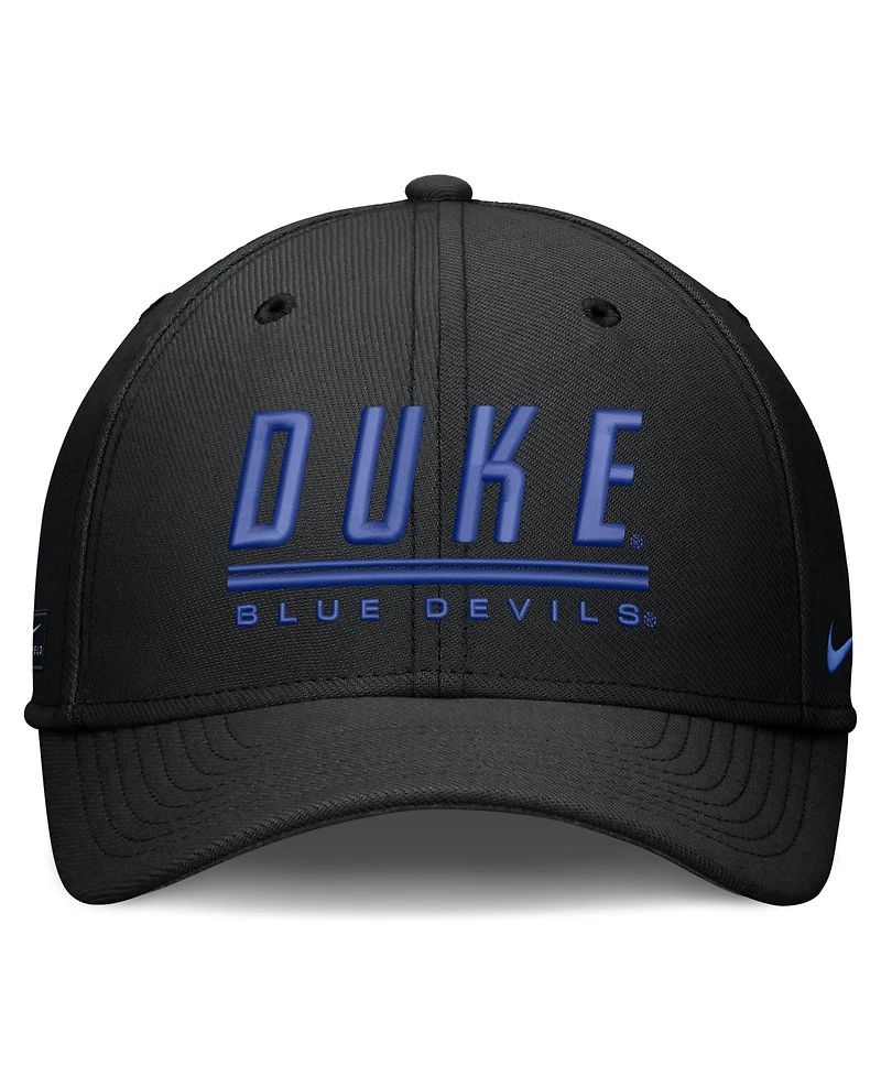 Nike Men's Black Duke Blue Devils Game Day Rise Swooshflex Hat