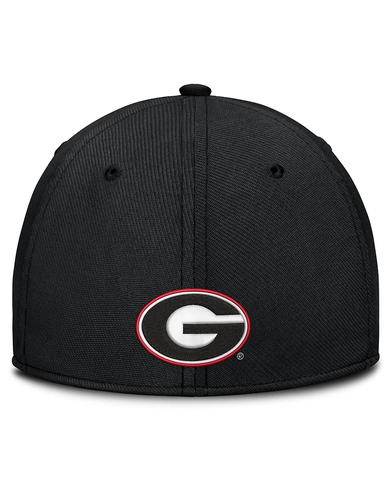 Nike Men's Black Georgia Bulldogs Game Day Rise Swooshflex Hat