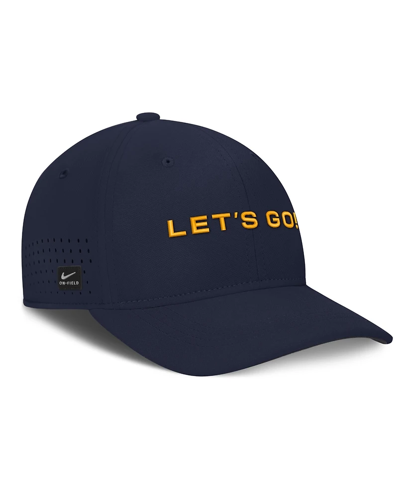 Nike Men's Navy West Virginia Mountaineers Gameday Aerobill Swooshflex Dri-fit Hat