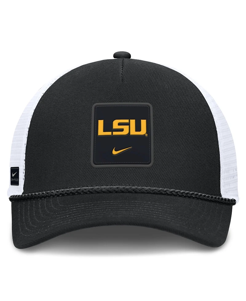 Nike Men's and Women's Black Lsu Tigers Game Day Rope Trucker Adjustable Hat