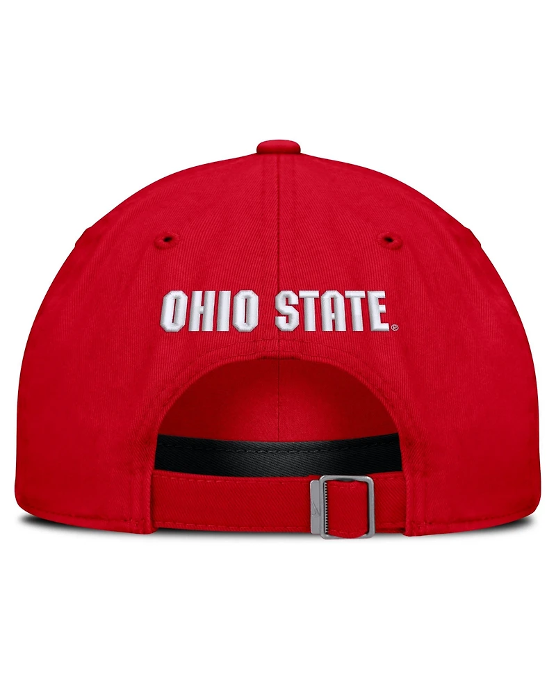 Nike Men's and Women's Scarlet Ohio State Buckeyes 2026 Sideline Club Adjustable Hat