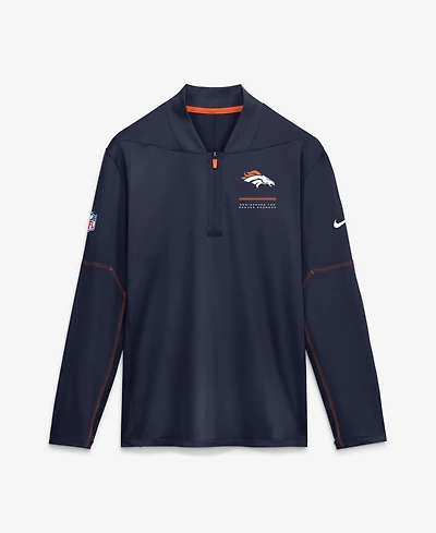 Nike Men's Navy Denver Broncos Sideline Dri-fit Half-Zip Pullover Sweatshirt