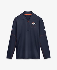 Nike Men's Navy Denver Broncos Sideline Dri-fit Half-Zip Pullover Sweatshirt