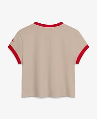Nike Women's Cream San Francisco 49ers Rewind Ringer Mod Cropped T-Shirt