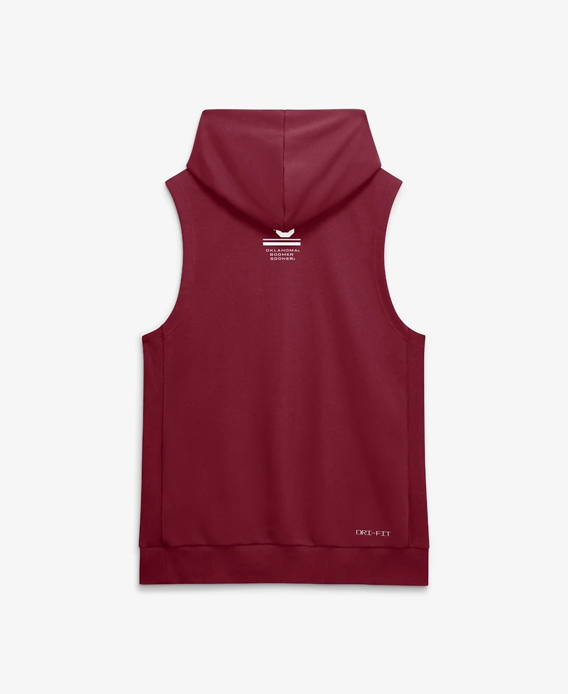 Jordan Men's Crimson Oklahoma Sooners 2026 Sideline Sleeveless Dri-fit Hoodie