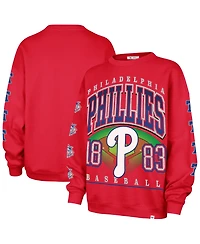 '47 Brand Women's Red Philadelphia Phillies Trendy Team Go Big Oversized Sweatshirt