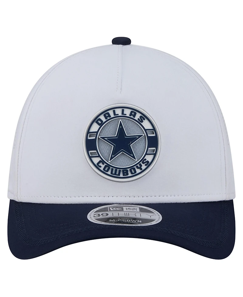 New Era Men's White/Navy Dallas Cowboys Patch 39THIRTY A-Frame M-Crown Perforated Flex Hat