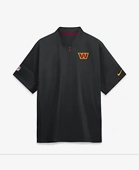 Nike Men's Black Washington Commanders Sideline Short Sleeve Quarter-Zip Coaches Jacket