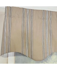 Rlf Home French Stripe Regal Window Valance 100% Cotton Lined Rod Pocket