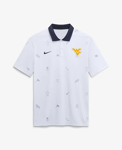 Nike Men's White West Virginia Mountaineers Vapor Pattern Dri-fit Polo Shirt
