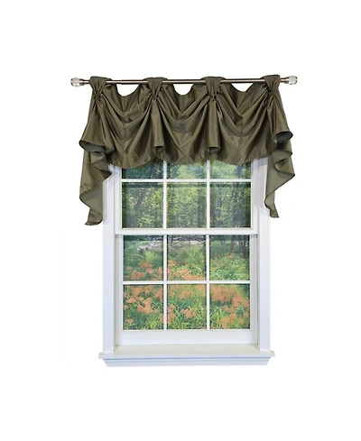 Rlf Home Soft Rayon 3-s Victory Swag Window Valance 100% Cotton Tab Top
