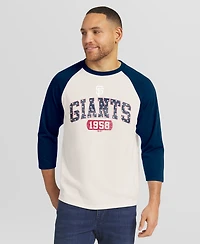 Darius Rucker Collection by Fanatics Men's Cream/Navy San Francisco Giants Americana 3/4-Sleeve Raglan T-Shirt