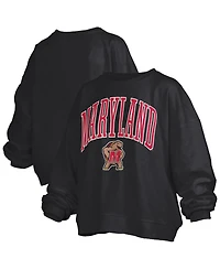 Pressbox Women's Black Maryland Terrapins Janise Fleece Sweatshirt