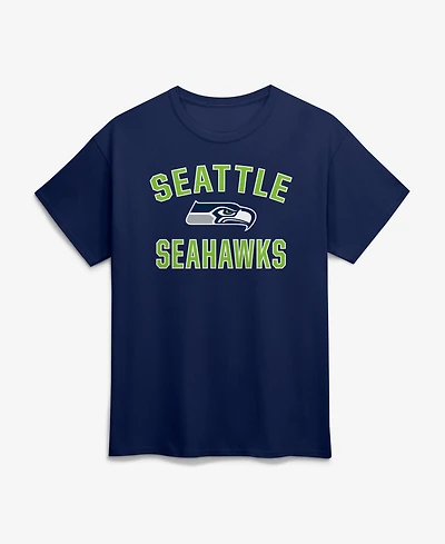 Logo Athletic Men's Navy Seattle Seahawks Cotton Victory Arch T-Shirt