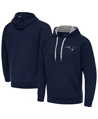 Antigua Men's Navy New England Patriots Brushed Carbon Victory Pullover Hoodie