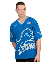 Starter Men's Blue/White Detroit Lions Short Sleeve Long T-Shirt