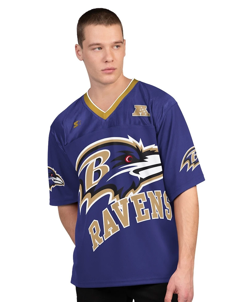 Starter Men's Purple/White Baltimore Ravens Short Sleeve Long T-Shirt