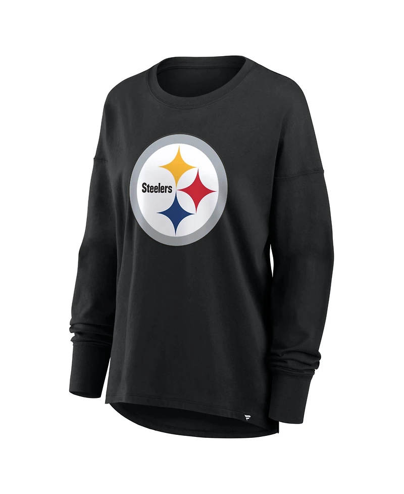 Fanatics Women's Black Pittsburgh Steelers Essential Long Sleeve T-Shirt