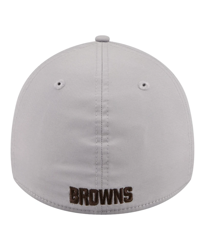 New Era Men's Gray Cleveland Browns Perforated 39THIRTY Flex Hat