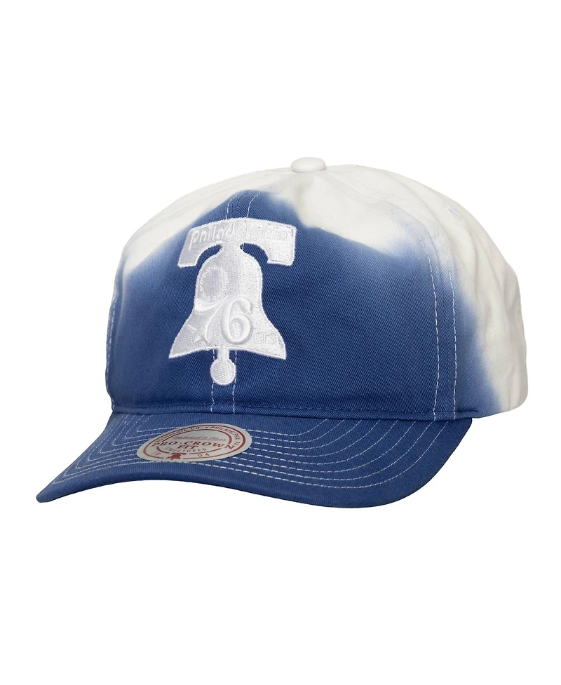 Mitchell & Ness Men's Royal/White Philadelphia 76ers Dip Dye Pro Crown Adjustable Hat