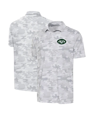 Antigua Men's White New York Jets Collide Polo Shirt