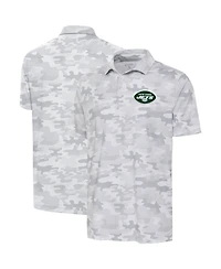 Antigua Men's White New York Jets Collide Polo Shirt