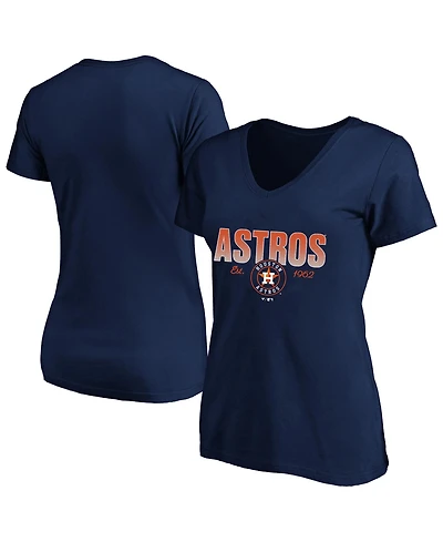 Fanatics Women's Navy Houston Astros Plus Size Wordmark V-Neck T-Shirt