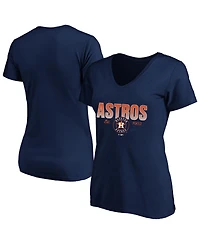 Fanatics Women's Navy Houston Astros Plus Size Wordmark V-Neck T-Shirt