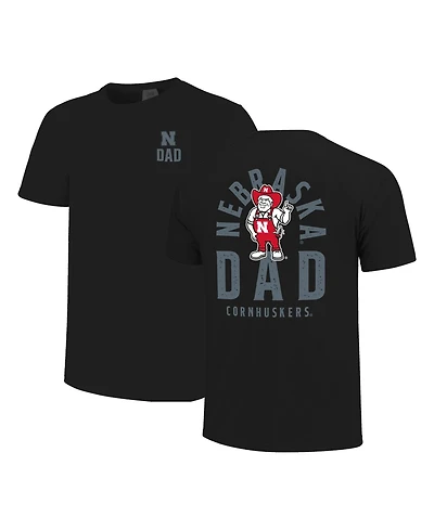 Image One Men's Black Nebraska Huskers Father's Day Mascot Overlay T-Shirt