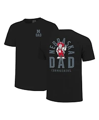 Image One Men's Black Nebraska Huskers Father's Day Mascot Overlay T-Shirt