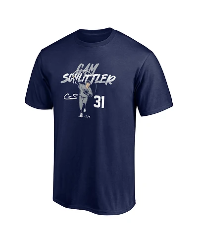 BreakingT Men's and Women's Cam Schlittler Navy Ace Pose T-Shirt