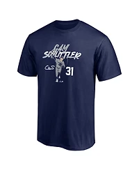 BreakingT Men's and Women's Cam Schlittler Navy Ace Pose T-Shirt