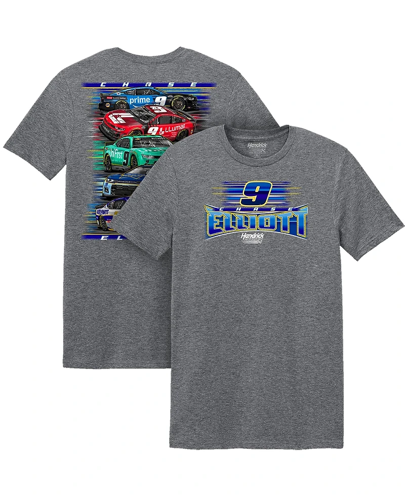 Classic Ink Men's Heather Charcoal Chase Elliott Car T-Shirt