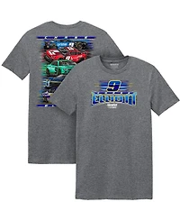 Classic Ink Men's Heather Charcoal Chase Elliott Car T-Shirt