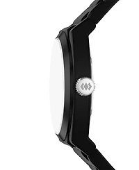 Fossil Men's Everett Three-Hand Black Silicone Watch 42mm